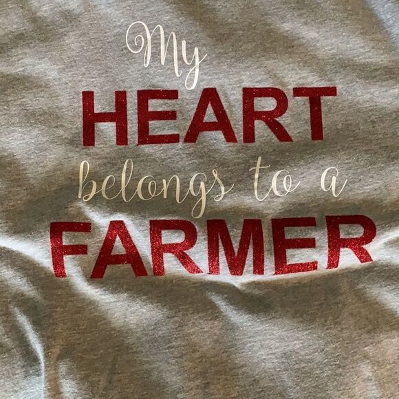 Bella Canvas size medium with graphic, my heart belongs to a farmer - Picture 5 of 6